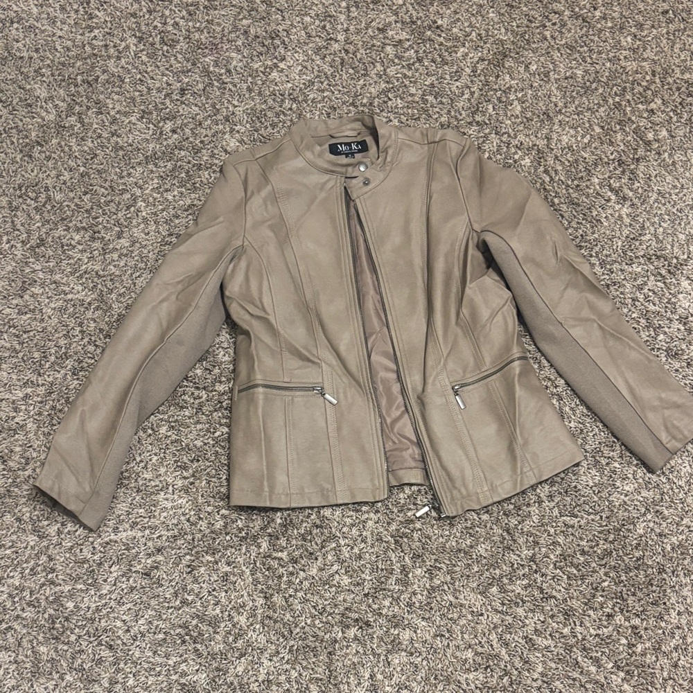 Ms. K Tan Leather Jacket